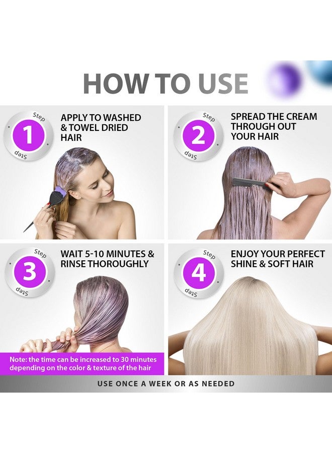 SUNATORIA NEW Keratin Purple Hair Mask- Blonde Hair Purple Toner - Repair & Nourishment Treatment for Bleached, Brassy Hair - No Yellow Tones - Deep Conditioner for Color Treated Locks - Image 5