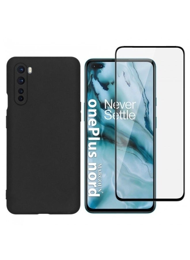 CATANES 2 Packs for OnePlus Nord Protective Case Cover with Tempered Glass Screen Protector Black - Image 2