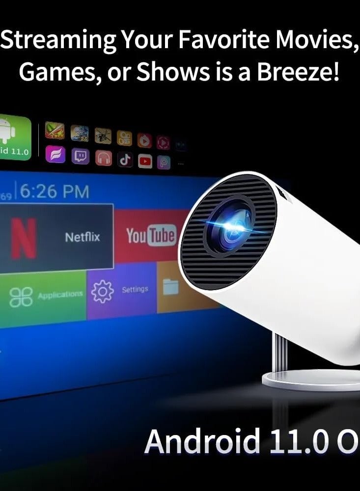 Smart 4K Portable Projector with Biult in Speakers,Screen Mirroring,2.4/5G WiFi, BT 5  - Image 2