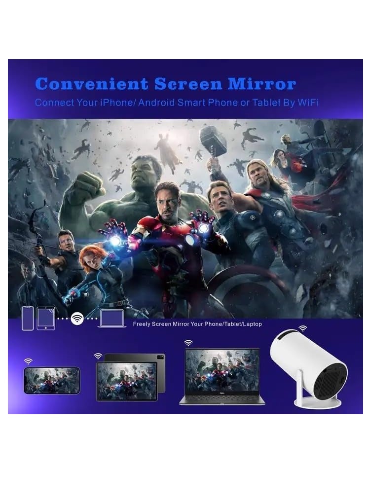 Smart 4K Portable Projector with Biult in Speakers,Screen Mirroring,2.4/5G WiFi, BT 5  - Image 3