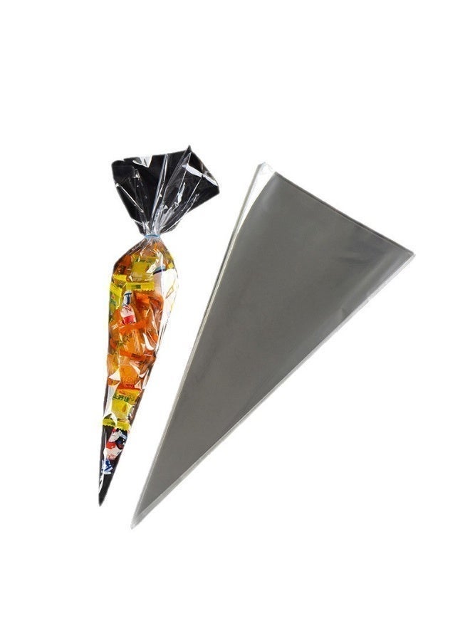 Transparent Thickened OPP Triangular Piping Bags 100pcs with Twist Ties - 37x18cm Clear Disposable Pastry Bags for Baking & Decorating - Image 5