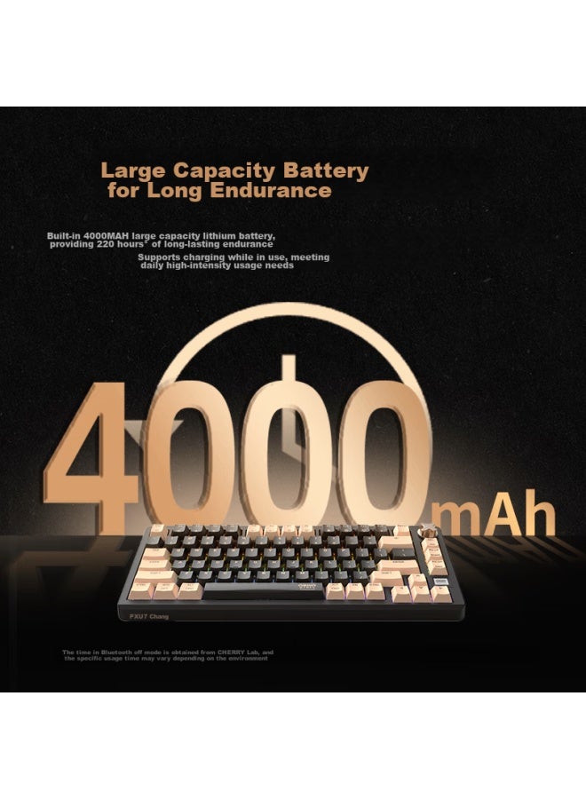 Cherry Pixiu 75 Customizable Keyboard, Gasket 2.4g Bluetooth Tri-mode Wireless Rgb, Hot-swappable, Gaming Keyboard, Compatible With Win/mac, White, Brown Switch - Image 2