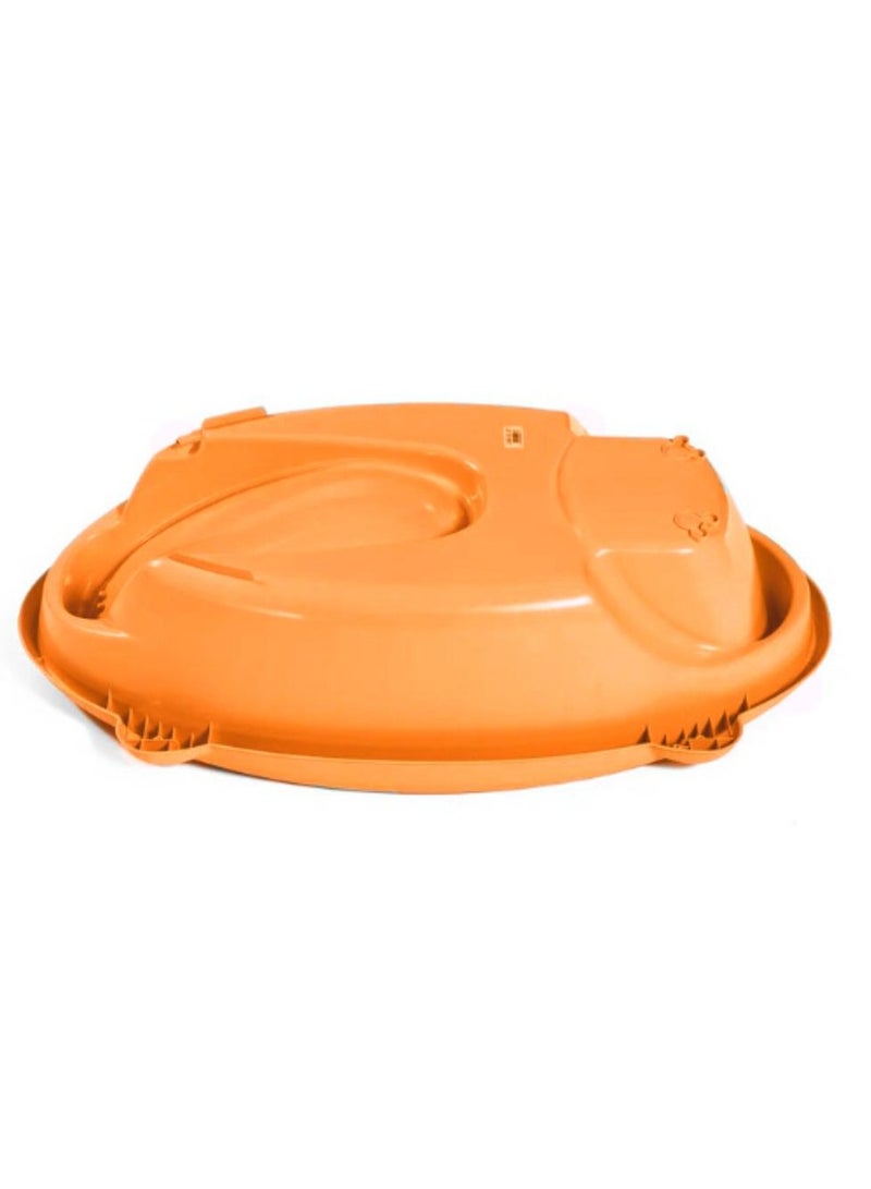 cam حوض استحمام للأطفال من بوليسينا - برتقالي، قطعة واحدة - من 0 إلى 12 شهرًا، يدعم القدمين وسدادة لتصريف المياه، حوض استحمام حديثي الولادة للأطفال، حوض استحمام محمول للأطفال، صنع في إيطاليا - Image 4