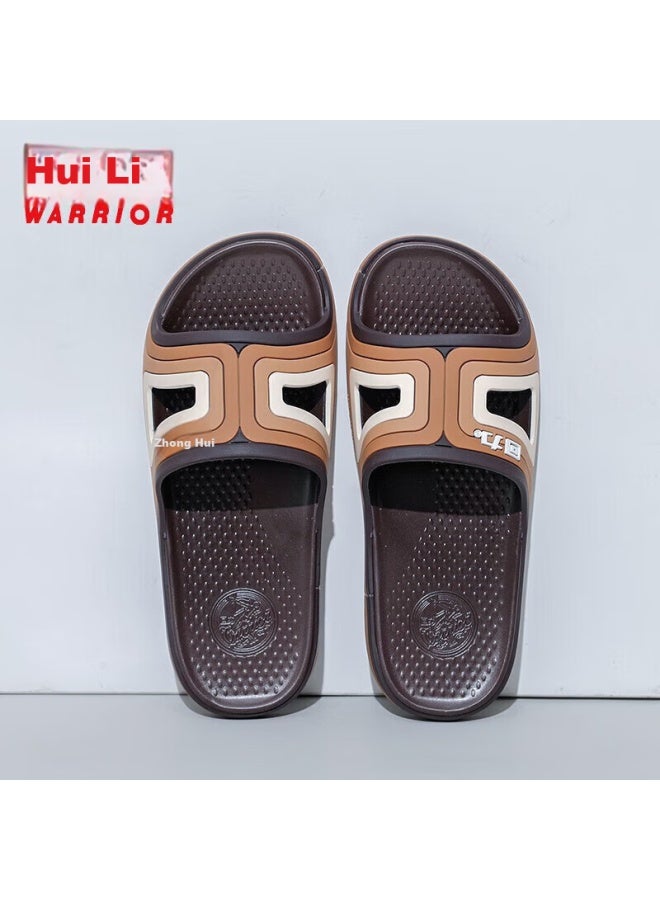 Backforce Couple Bathroom Indoor Outdoor Slip-proof Bathing Cool Slippers Men's Hl38761 Brown Size 41-42