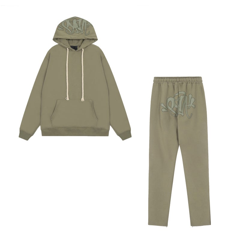SynaWord American Loose Sweater Hoodie Sweater Trousers Syna Mens and Womens Fashion Brand Hip Hop Street Couple Casual suit Red suit - Image 2