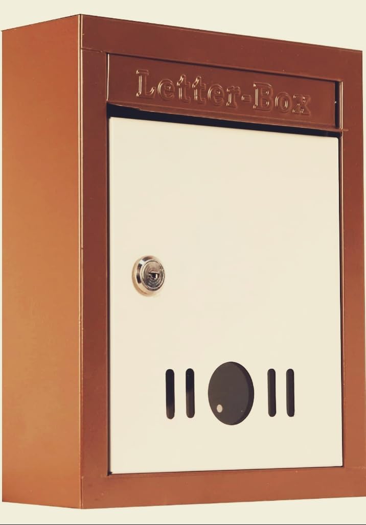SPYLOCK High Grade Metal Mail Box Letter Box (Brown) for Home and Gate Office Wall Mount Box Size 9 * 11 * 3 inch - Image 1