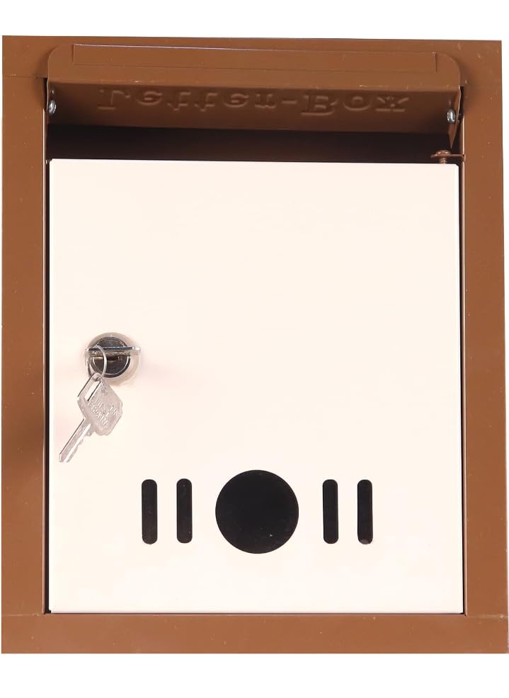 SPYLOCK High Grade Metal Mail Box Letter Box (Brown) for Home and Gate Office Wall Mount Box Size 9 * 11 * 3 inch - Image 2