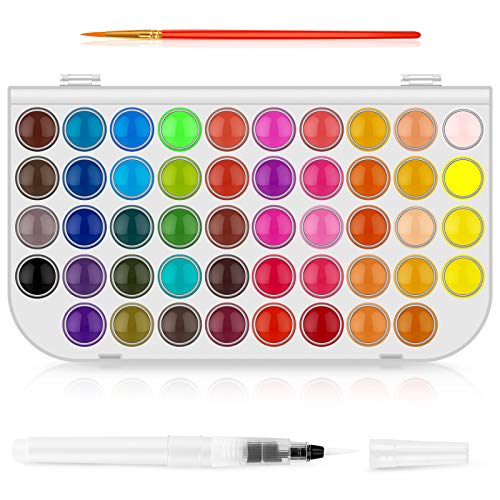 Taotree Valentines Day Gifts for Kids Adults Easter Basket Stuffers 48 Colors Watercolor Paint Set Art Supplies Drawing Kit Painting Supplies Brush Christmas Gifts for Adults Artist Painting - Image 1