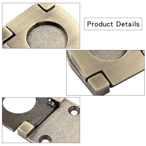 Coufce 2 Pack Bronze Recessed Pull Ring Handles - Hidden Type Drawer Mount Handle for Deck Cabinet, Flush Ring Sliding Door, Furniture Grip (With Screws) - Image 3