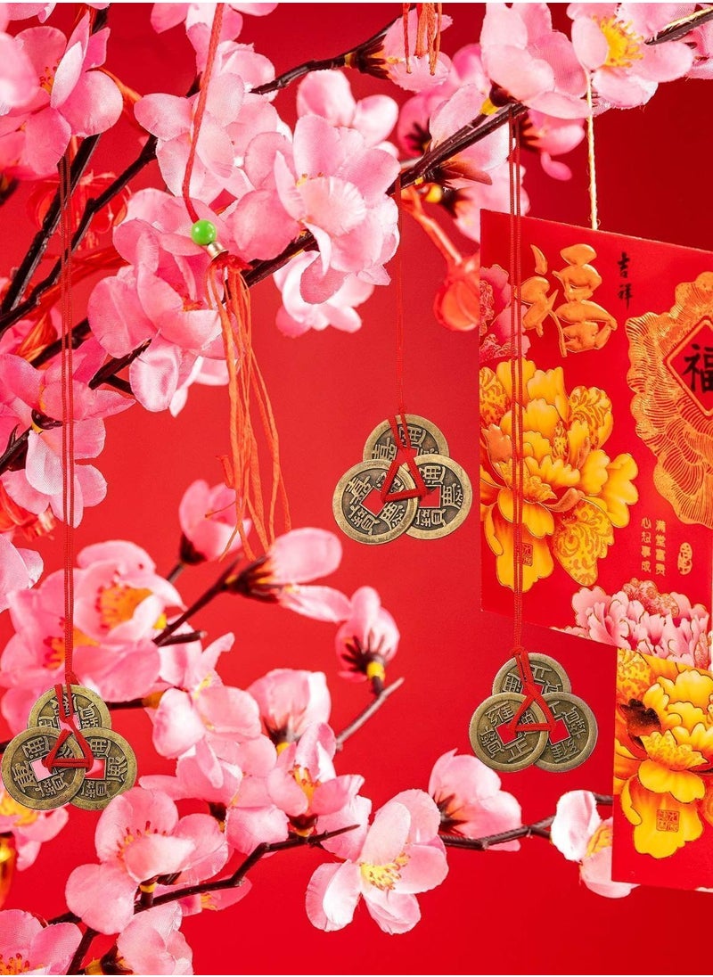 Y&D Chinese Fortune Coins Feng Shui Lucky I Ching Traditional Red String Ancient New Year Fortune, Good Luck and Success (Set of 25, 1 Inch)  - Image 4