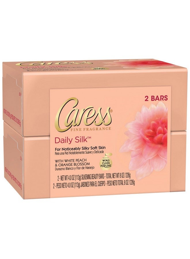 Caress Aress Beauty Bar Daily Silk White Peach And Silky Orange Blossom 4 Ounce (Pack Of 2) - Image 4