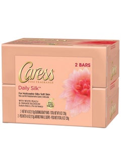 Caress Aress Beauty Bar Daily Silk White Peach And Silky Orange Blossom 4 Ounce (Pack Of 2)  - Image 3