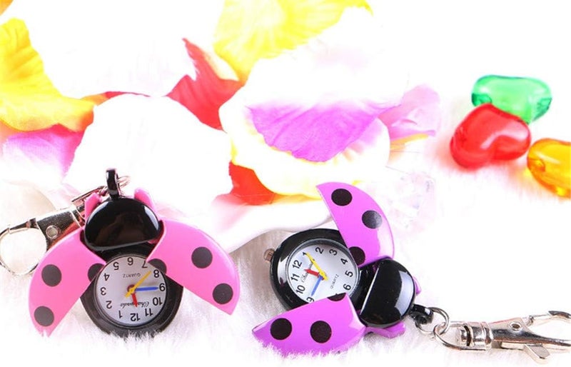 JSHE Fashion Women's Men's Ladybug Vintage Quartz Animal Keychain Pendant Gift Watch - Image 1