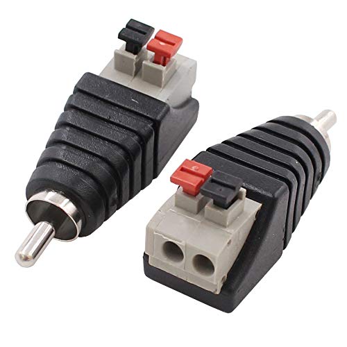 exgoofit 10-Pack Speaker Wire Cable to Audio Male RCA Connector Adapter Plug Jack - Image 4