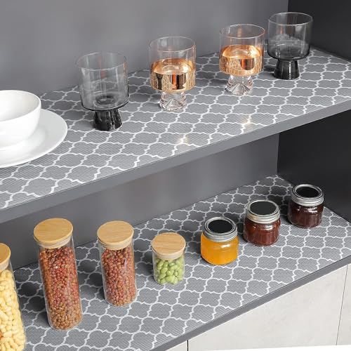 Ash  Roh Ash & Roh Multipurpose Anti-Slip Plastic Washable Liner for Bathrrom, Kitchen, Fridge Mat and Drawer Mats (Grey Window, 45X300) - Image 5