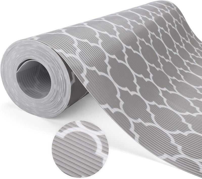 Ash  Roh Ash & Roh Multipurpose Anti-Slip Plastic Washable Liner for Bathrrom, Kitchen, Fridge Mat and Drawer Mats (Grey Window, 45X300) - Image 1