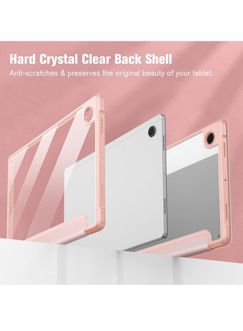 روك بو جراب هجين رفيع لجهاز Samsung Galaxy Tab A8 مقاس 10.5 بوصة موديل 2022 (SM-X200/X205/X207) غطاء مقاوم للصدمات مع غلاف خلفي شفاف مع خاصية الإيقاظ/النوم التلقائي - Image 3