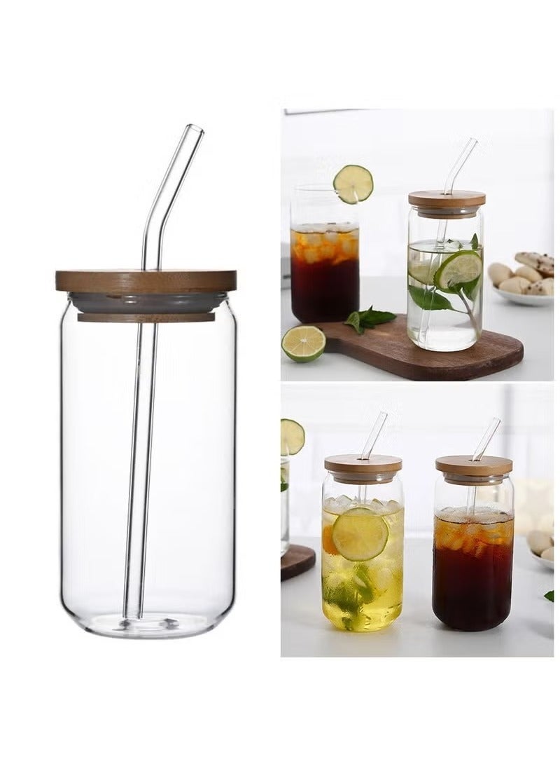 Glass Cup with Bamboo Lid and Straw – For Hot & Cold Beverages - Image 2