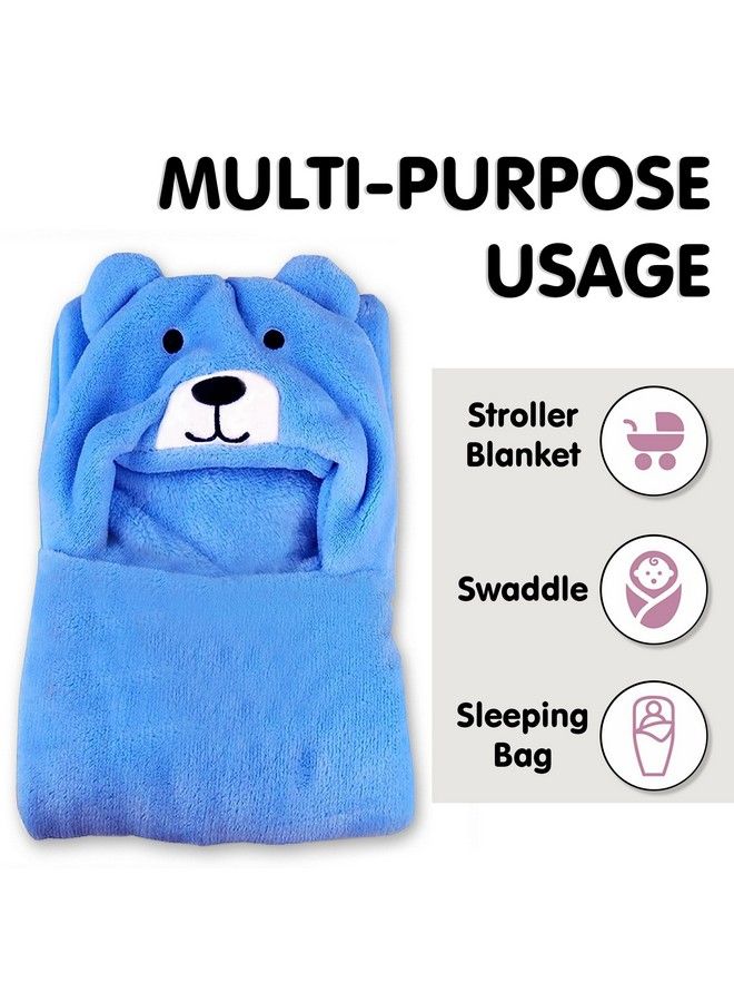 OYO BABY Baby Blankets New Born Combo Pack Of Super Soft Baby Wrapper Baby Sleeping Bag For Baby Boys Baby Girls Babies (Blue Bear) - Image 3
