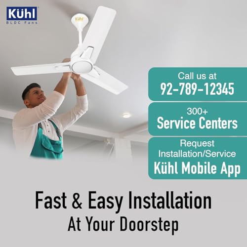 KUHL Arctis A1 900MM Decorative Power Saving Bldc Ceiling Fan With Remote | 24W | Saves Upto 65% Electricity | 5 stars | High Air Flow | Stylish Design | White - Image 5
