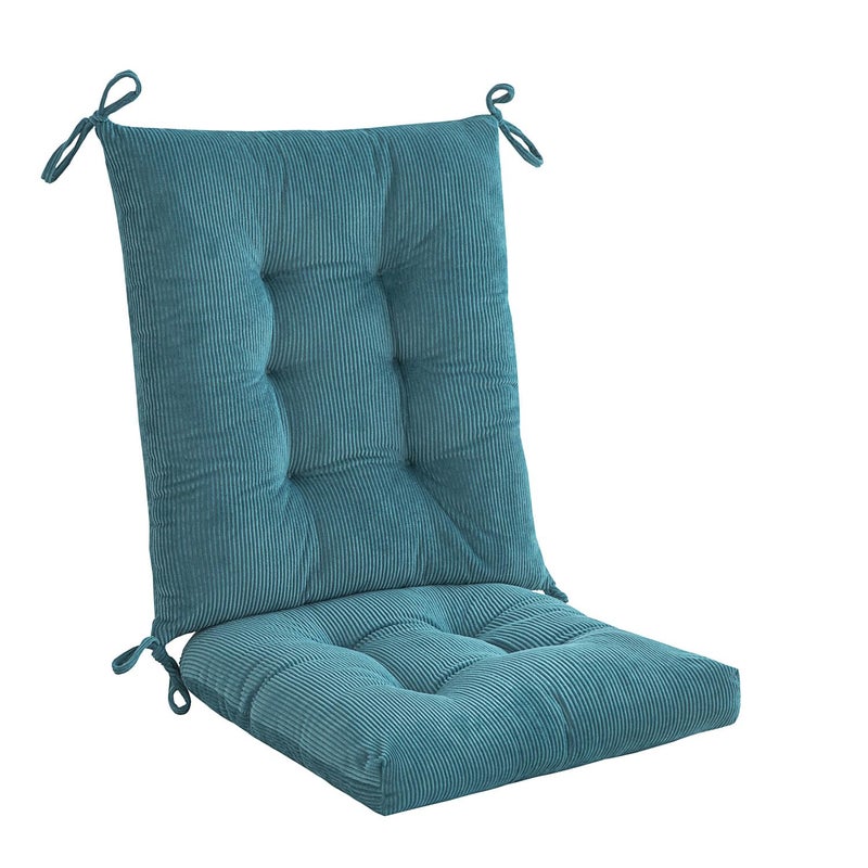 Makimoo Outdoor Patio Cushion, Rocking Chair Cushion, Tufted Pads, Set of Upper and Lower with Ties Pack of 2 (2 Sets) - Back 20"Ã—17", Seat 17"Ã—17" (Blue) - Image 3