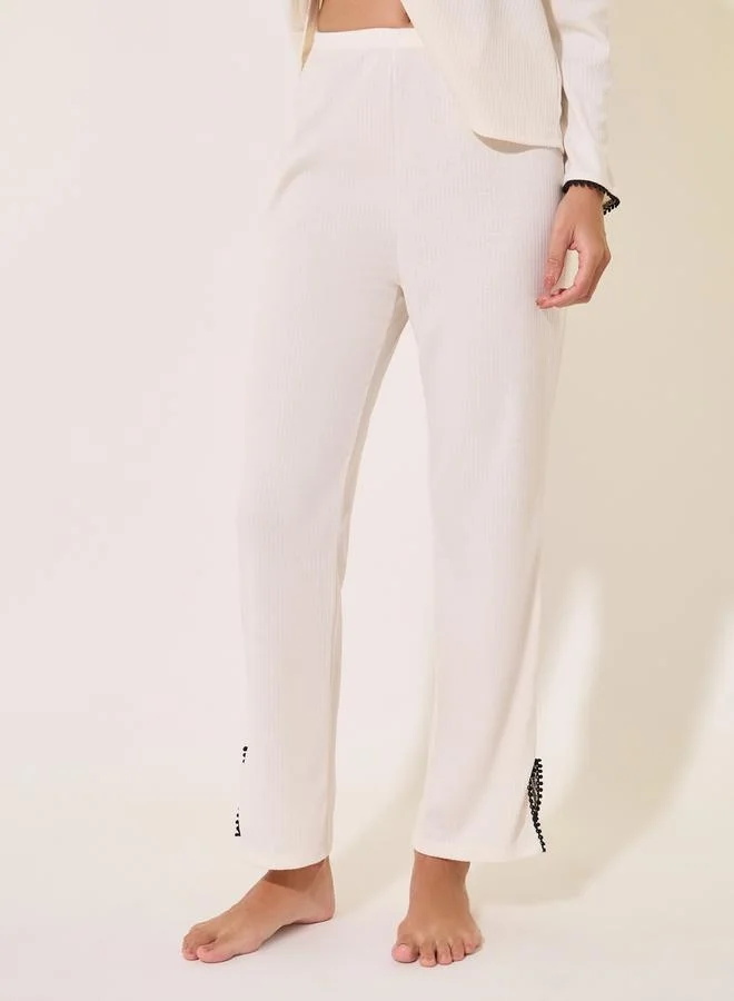 Take Two Contrast Trim Shirt with Pocket and Pyjama Set