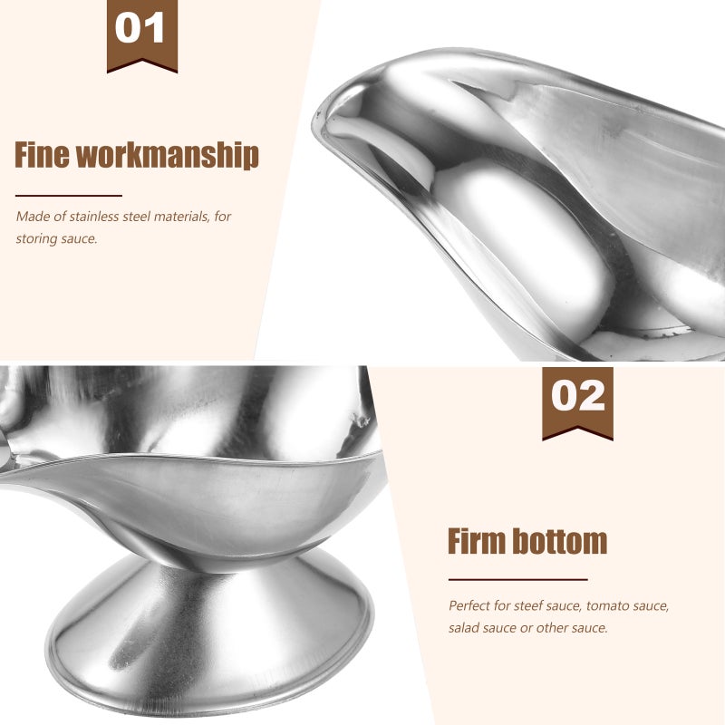 Stainless Steel Sauce Pot Sauce Storage Holder Home Sauce Container Restaurant Sauce Cup (15x6.5x6.8cm) - Image 5