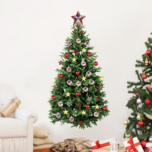 Kasubeso Large 66 x 33 inch Large Christmas Tree Wall Decals Removable DIY Pine Tree Xmas Wall Decor Merry Christmas Wall Stickers for Bedroom Office Living Room Window Clings Party Decoration - Image 1