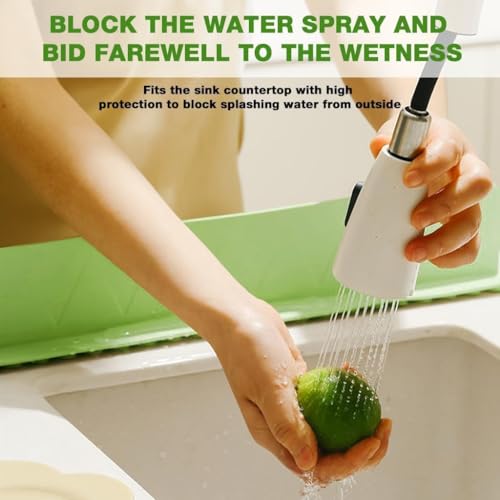 PIHARVA Silicone Kitchen Sink Water Splash Guard – Flexible Water Barrier with Suction Cup, Non-Slip Countertop Protector for Sink, Bathroom, Island & Kitchen Accessories Keeps Counters Clean & Dry - Image 3