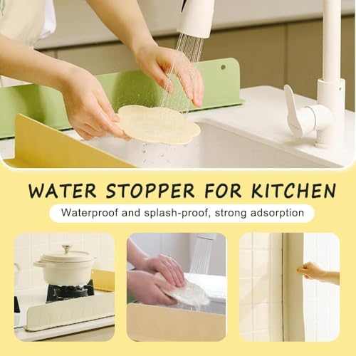PIHARVA Silicone Kitchen Sink Water Splash Guard – Flexible Water Barrier with Suction Cup, Non-Slip Countertop Protector for Sink, Bathroom, Island & Kitchen Accessories Keeps Counters Clean & Dry - Image 5
