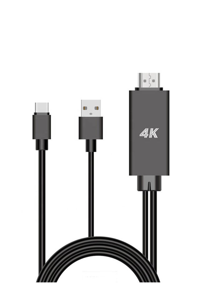 Black Tiger - HDTV Adapter Type C Compatible with Samsung Galaxy A14 to display photos and files from mobile to TV and ensure fast data transfer with resolution of up to 4K - Image 1