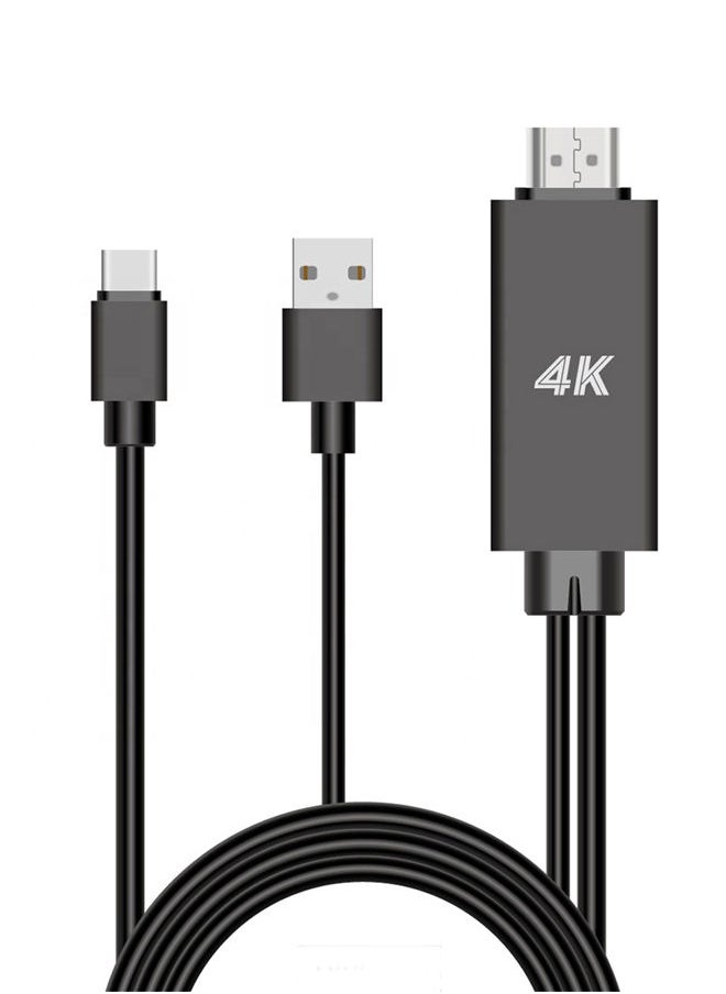 Black Tiger - HDTV Adapter Type C Compatible with Samsung Galaxy A14 to display photos and files from mobile to TV and ensure fast data transfer with resolution of up to 4K - Image 1