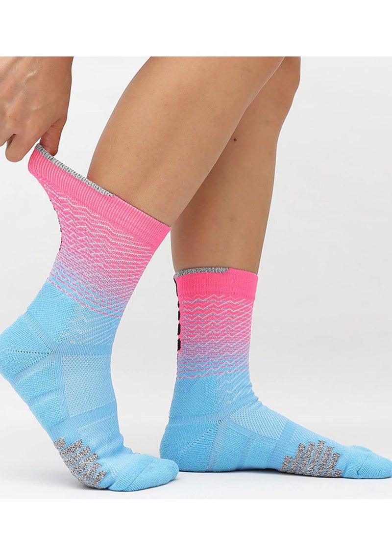 Generic Sports Socks, 5 Pairs of Men's Basketball Socks Outdoor Sports Colorful Trendy Mid-calf Soccer Socks High Elasticity Compression Player Socks for Outdoor Competition Team Leggings  - Image 2