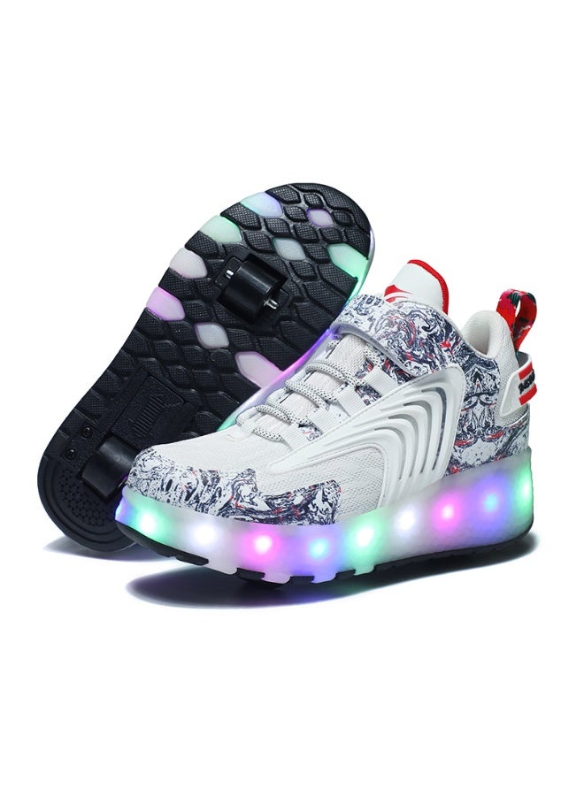 NIBEMINENT LED Flash Light Sneaker Skate Shoes with Wheels USB Charging Roller Skates Shoes
