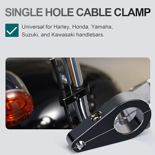 MoKitDora 1 Handlebar or Frame Mount Clutch Throttle Cable Clamp or Brake Line Clips for Harley 2 Pack Black - Image 3