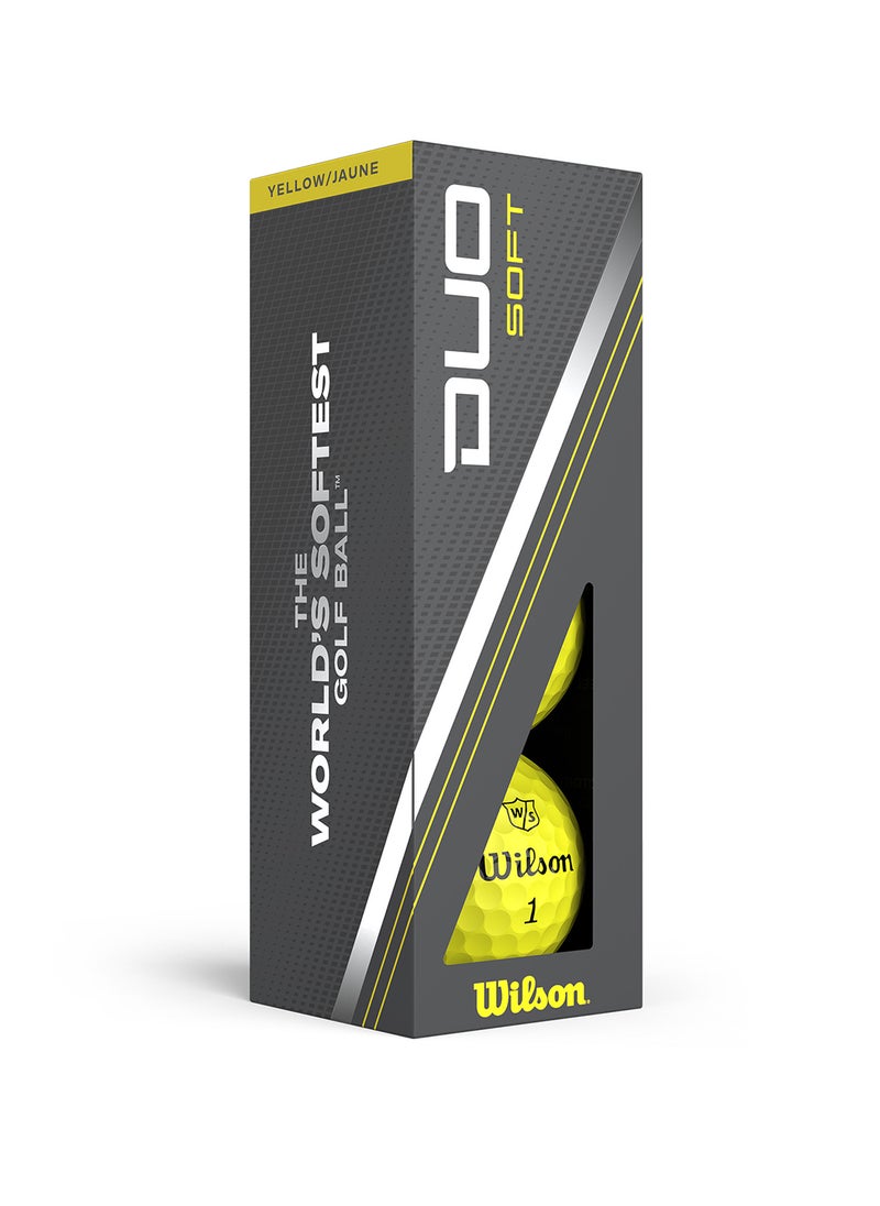 Wilson Staff Duo Soft Holf Balls, Yellow  - Image 4