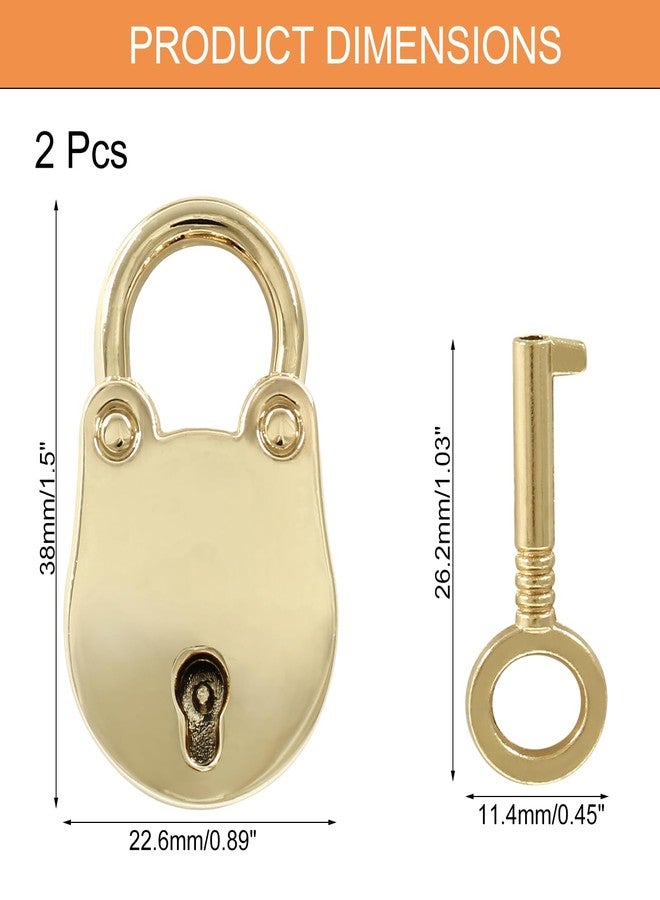 LifCratms 2 Pack Antique Style Mini Padlock, Retro Rose Gold Bear Shaped Padlock Vintage Small Key Lock with Key for Jewelry Box Handbag Luggage Diary - Image 2