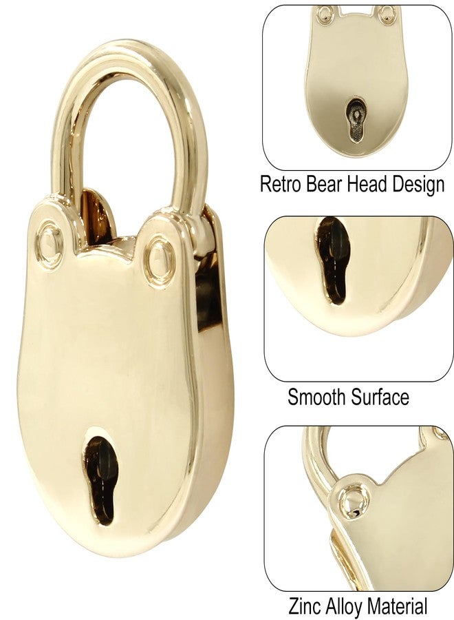 LifCratms 2 Pack Antique Style Mini Padlock, Retro Rose Gold Bear Shaped Padlock Vintage Small Key Lock with Key for Jewelry Box Handbag Luggage Diary - Image 4