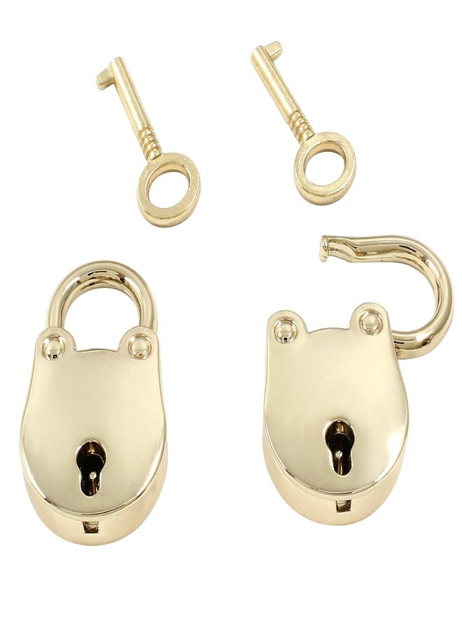 LifCratms 2 Pack Antique Style Mini Padlock, Retro Rose Gold Bear Shaped Padlock Vintage Small Key Lock with Key for Jewelry Box Handbag Luggage Diary - Image 1
