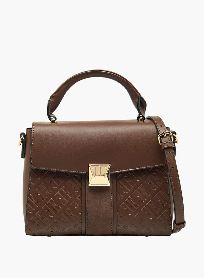 ايل Monogram Embossed Crossbody Bag with Top Handle