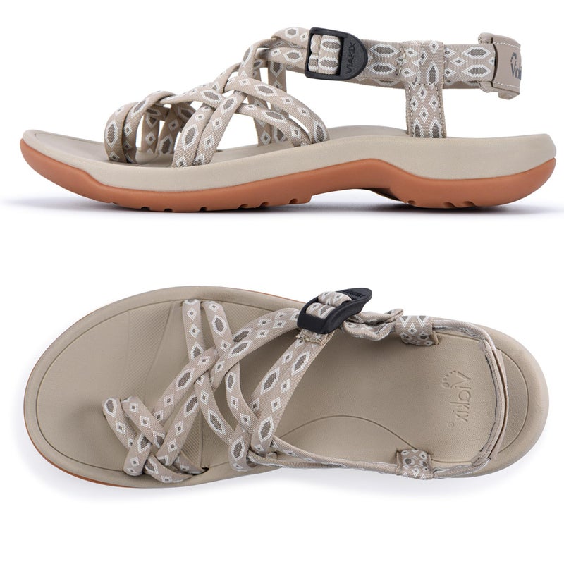 Viakix Womens Walking Sandals: Cute Stylish Comfy Athletic Sport Outdoor Hiking Sandal for Trekking Water Wide Width Beach, Sahara 9 - Image 1