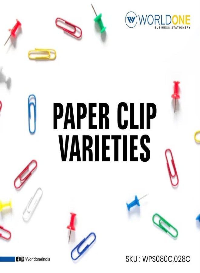 Worldone Essential Stationery Kit with 25 Pcs Colored Push Pins, 12 Binder Clip (15mm), 35gm Al Pins, 6 Pcs Magnets, 50 pcs 33mm Colored Paper Clips, 25mm Rubber Bands, Pack of 2 of these Plastic kits - Image 2