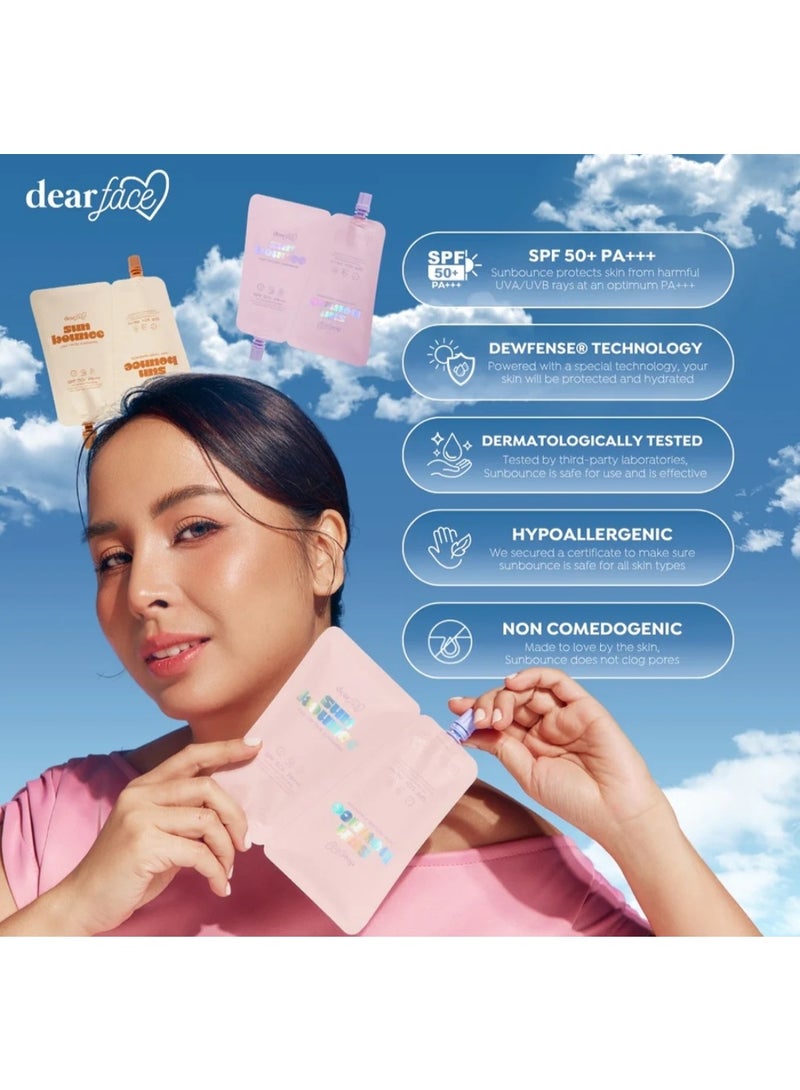dear face [Two pieces] sun bounce, DAILY DEFENSE SUNSCREEN, SPF 50+ PA+++ With Dewfence Technology Broad Spectrum UVA+UVB Protection NON-COMEDOGENIC | HYPOALLERGENIC - Image 2