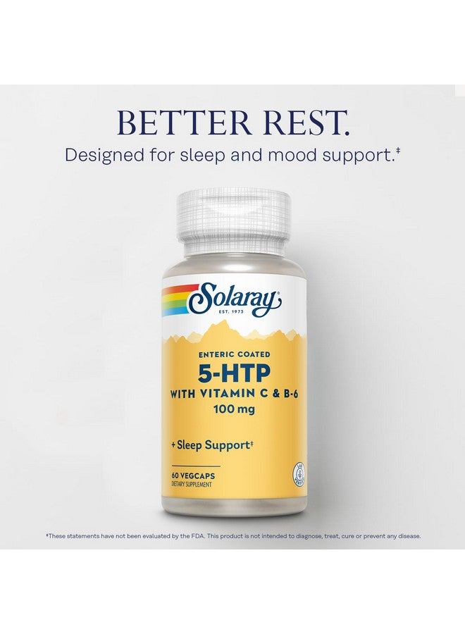 SOLARAY SOLARAY 5 HTP Supplement with Vitamin C & B-6 - Sleep Supplement and Serotonin Synthesis Support - Lab Verified, 60-Day Money-Back Guarantee - 60 Servings, 60 Enteric Coated VegCaps - Image 3