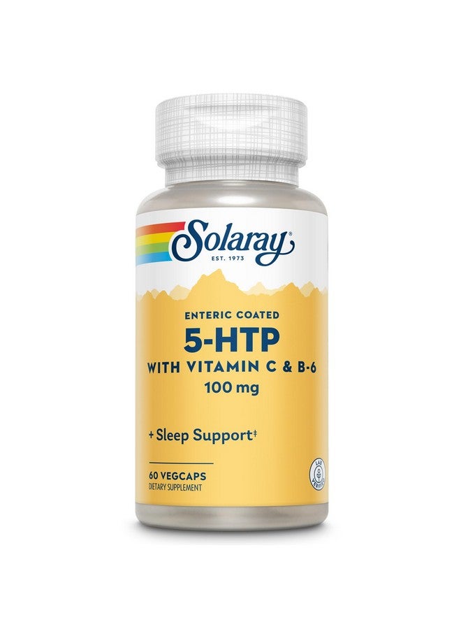 SOLARAY SOLARAY 5 HTP Supplement with Vitamin C & B-6 - Sleep Supplement and Serotonin Synthesis Support - Lab Verified, 60-Day Money-Back Guarantee - 60 Servings, 60 Enteric Coated VegCaps - Image 1