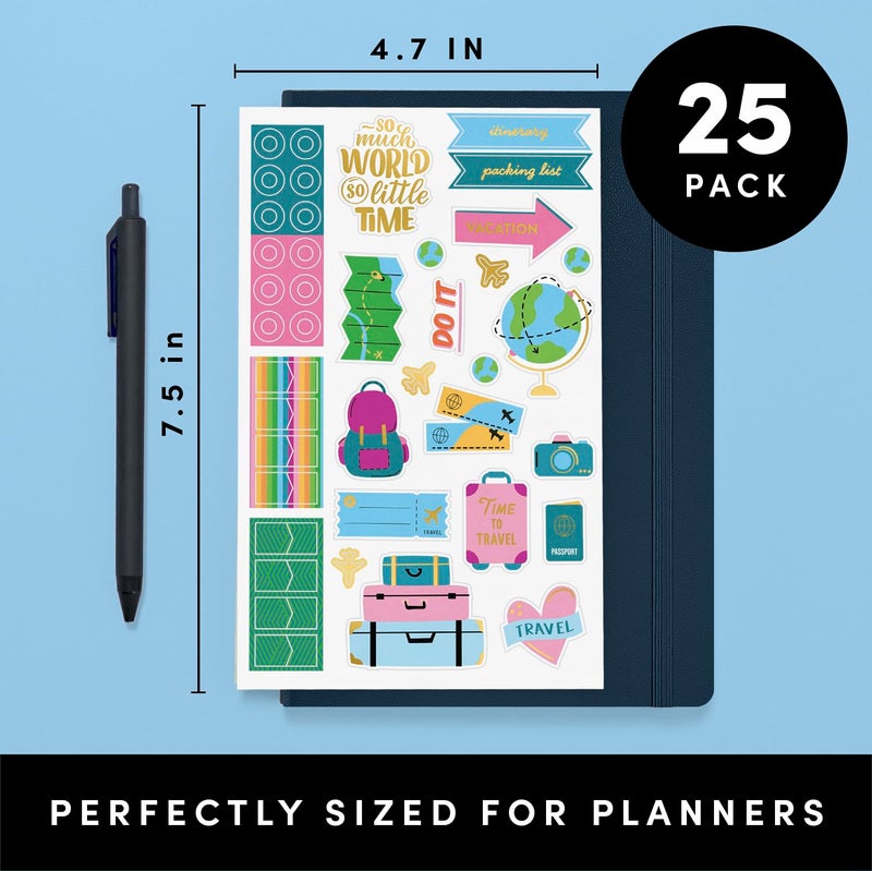 PAPERAGE Rainbow Theme Sticker Decals, 25 Sheets, Over 1,680 Seasonal & Gold Foil Stickers for Planners, Calendars, Scrapbooks, Journals & Notebooks - Image 2
