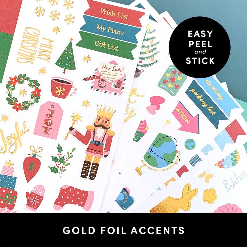 PAPERAGE Rainbow Theme Sticker Decals, 25 Sheets, Over 1,680 Seasonal & Gold Foil Stickers for Planners, Calendars, Scrapbooks, Journals & Notebooks - Image 4