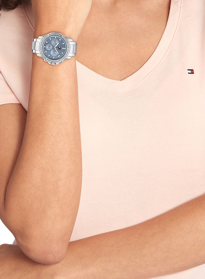 ساعة يد نسائية من الجلد بعقارب دائرية الشكل 2001292 - 38 ملم