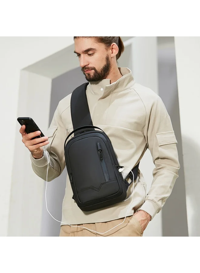Mobcos Mobcos Side Bag Small Black 6188TB Mobcos Side Bag Small Black 6188TB Waterproof Anti-Theft Sling Backpack with USB Charging Port – Durable Oxford Leather Crossbody Chest Bag for Men & Women, Lightweight Travel Daypack with Breathable Back Panel  | Best Price UAE