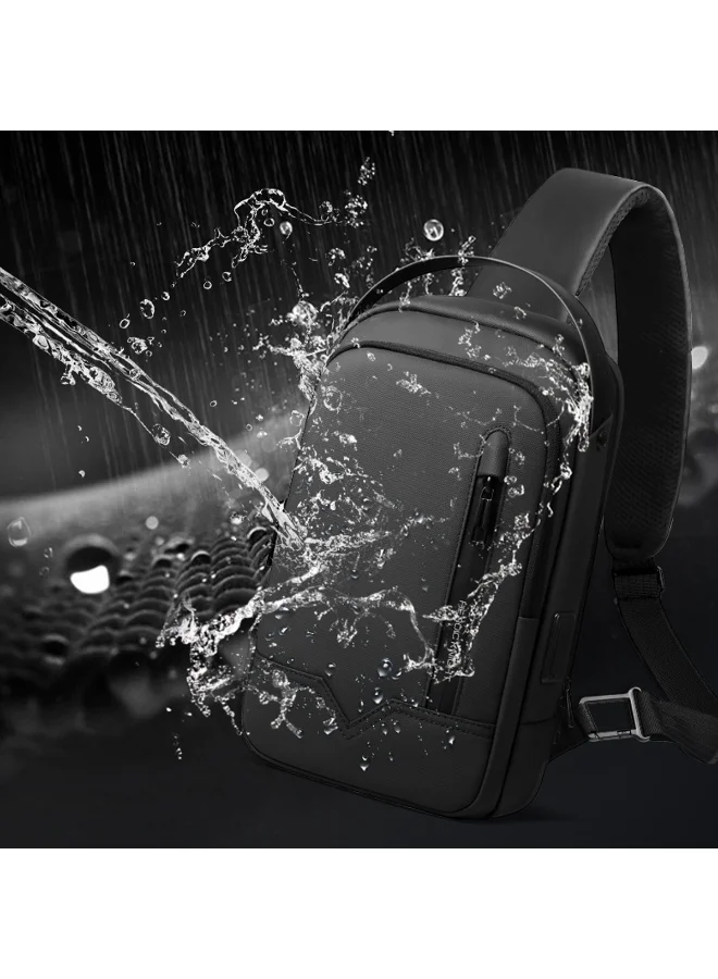 Mobcos Mobcos Side Bag Small Black 6188TB Mobcos Side Bag Small Black 6188TB Waterproof Anti-Theft Sling Backpack with USB Charging Port – Durable Oxford Leather Crossbody Chest Bag for Men & Women, Lightweight Travel Daypack with Breathable Back Panel  | Best Price UAE